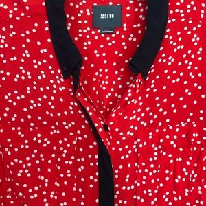 Anthropologie/Maeve Polka Dot Button Down Blouse
